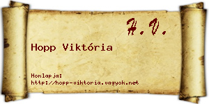 Hopp Viktória névjegykártya
